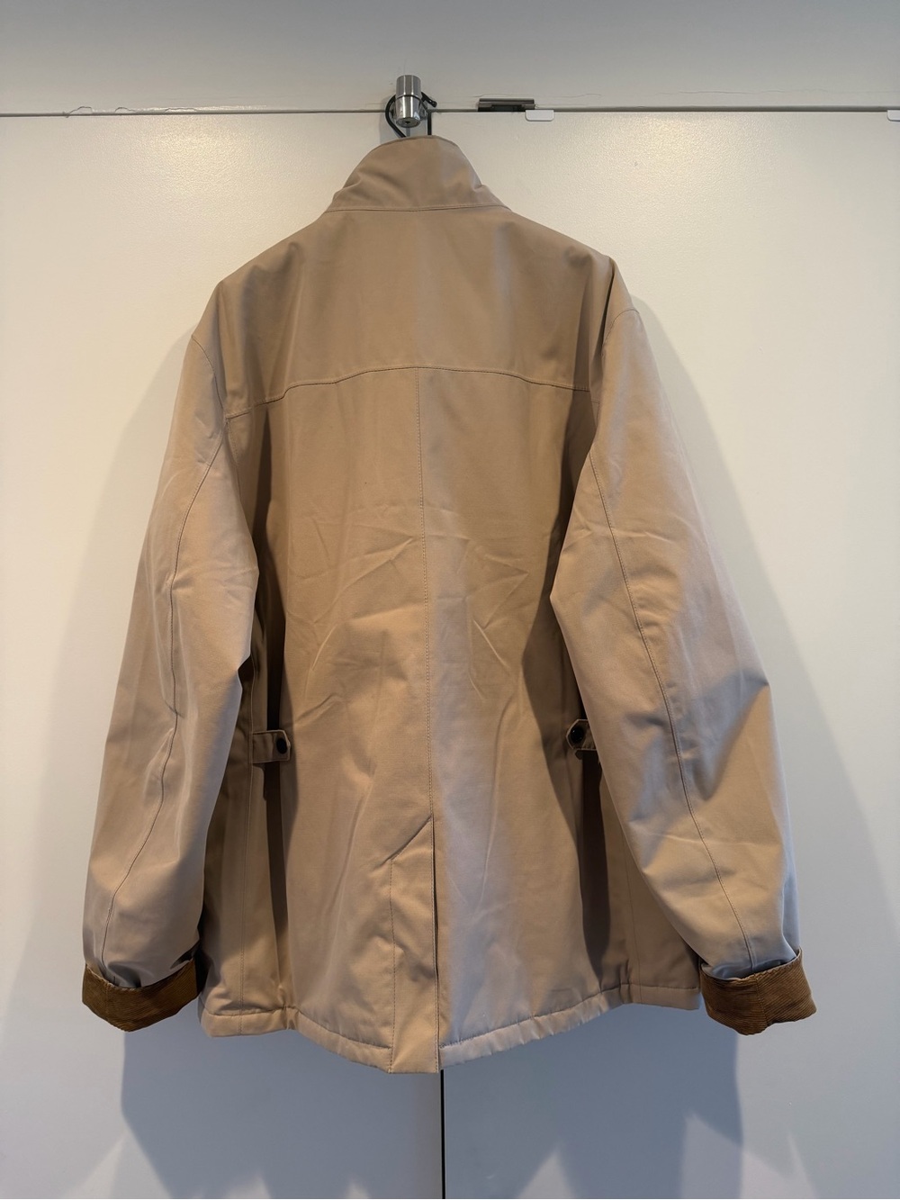 Barbour Beige Cotton Field Jacket with Corduroy Cuffs - Picture 2 of 5